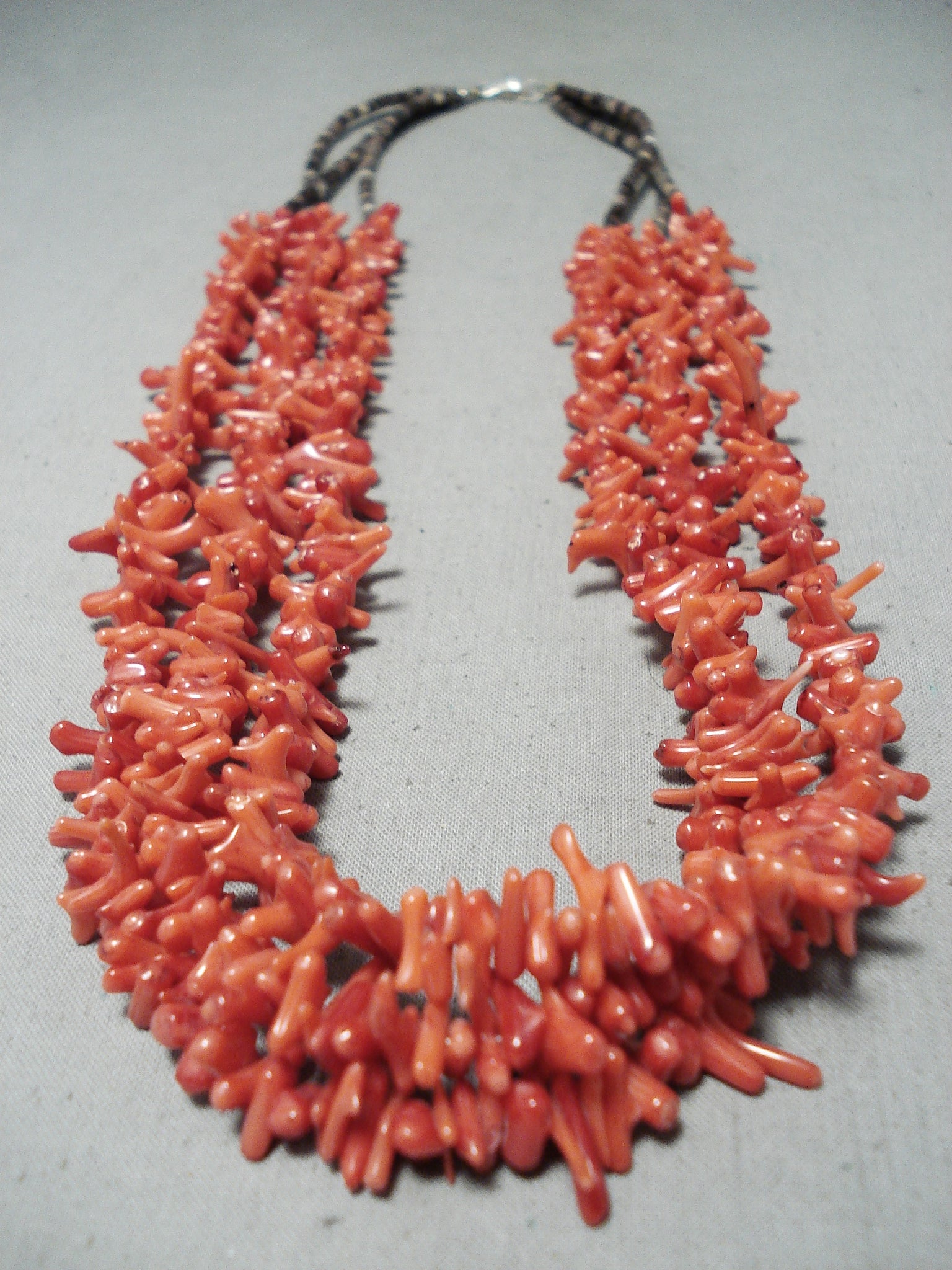 Native American Traditional Vintage Santo Domingo Coral Sterling