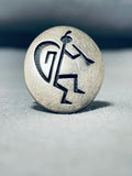 Impressive Vintage Native American Hopi Sterling Silver Kokopelli Ring Signed Loren Phillips (d)-Nativo Arts