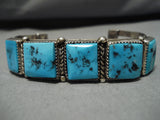 Vintage Native American Navajo Bracelet- Turquoise Superior Sterling Silver Cuff-Nativo Arts