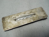 Important Vintage Native American Navajo Godber Turquoise Sterling Silver Pin Old-Nativo Arts