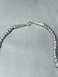 Native American One Of The Most Unique Bead Vintage Navajo Sterling Silver Necklace-Nativo Arts
