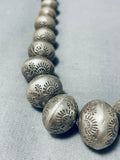 Fabulous Vintage Native American Navajo Sterling Silver Bead Necklace-Nativo Arts