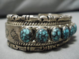 One Finest Vintage Native American Navajo Spiderweb Turquoise Sterling Silver Bracelet Old-Nativo Arts