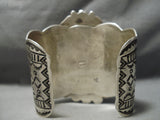 Statement Vintage Native American Navajo Colossal Turquoise Slab Sterling Silver Bracelet-Nativo Arts
