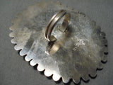 Incredible Vintage Navajo Gaspeite Needlepoint Cluster Sterling Silver Ring-Nativo Arts