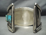 One Of The Best Vintage Native American Navajo Royston Turquoise Sterling Silver Leaf Bracelet-Nativo Arts