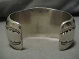 Amazing Vintage Native American Navajo Deepset Turquoise Sterling Silver Bracelet Old-Nativo Arts