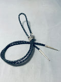 Astonishing Native American Navajo Sterling Silver Toad Bolo Signed-Nativo Arts