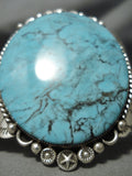 Exceptional Vintage Native American Navajo Blue Diamond Turquoise Sterling Silver Bracelet-Nativo Arts