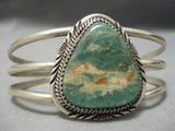 Striking Vintage Native American Navajo Royston Turquoise Sterling Silver Bracelet-Nativo Arts