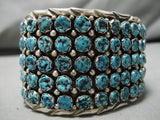 One Of The Biggest Vintage Native American Navajo Snake Eyes Turquoise Sterling Silver Bracelet-Nativo Arts