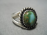 Wonderful Vintage Native American Navajo Thick Rope Damale Turquoise Sterling Silver Ring-Nativo Arts