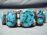 Signed Native American Navajo Sleeping Beauty Turquoise Sterling Silver Bracelet-Nativo Arts
