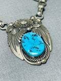 Important Best Ben Begaye (D.) Vintage Native American Navajo Turquoise Sterling Silver Necklace-Nativo Arts