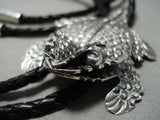 Tremendous Navajo Native American Sterling Silver Southwest Bolo Tie-Nativo Arts