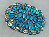 Victor Moses Begay Vintage Native American Navajo Old Kingman Turquoise Sterling Silver Pin-Nativo Arts