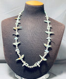 One Of The Best Vintage Navajo Turquoise Bird Fetish Sterling Silver Necklace-Nativo Arts