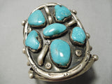 Colossal Important Vintage Native American Navajo Turquoise Sterling Silver Alice Bracelet-Nativo Arts