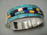 Exceptional Zuni/ Native American Navajo Turquoise Coral Sterling Silver Bracelet-Nativo Arts
