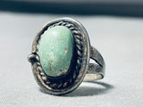 Unbelievable Vintage Native American Navajo Domed Turquoise Sterling Silver Ring-Nativo Arts