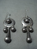 Exceptional Vintage Navajo Sterling Silver Earrings Native American-Nativo Arts