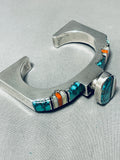 Important Abe Begay Vintage Native American Navajo Sterling Silver Inlay Bracelet 6-1/2 Wrist-Nativo Arts