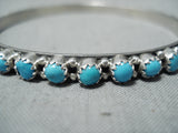 Fantastic Vintage Native American Navajo Sleeping Beauty Turquoise Sterling Silver Bangle-Nativo Arts