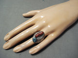 Big Mens Vintage Navajo Turquoise Sterling Silver Ring Native American Old-Nativo Arts