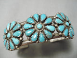 Incredible Vintage Native American Navajo Turquoise Teardrop Sterling Silver Bracelet-Nativo Arts