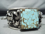 Phil Secatero Native American Navajo Turquoise Sterling Silver Scorpion Bracelet-Nativo Arts