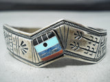Native American Detailed Vintage Santo Domingo Turquoise Sterling Silver Bracelet-Nativo Arts
