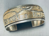 Gold And Silver Vintage Native American Navajo Sterling Detail Bracelet-Nativo Arts