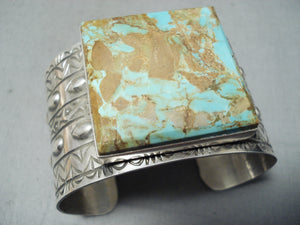 Colossal San Felipe #8 Turquoise Mine Sterling Silver Bracelet Signed-Nativo Arts