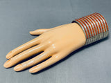 One Of The Tallest Coral Sterling Silver Native American Zuni Bracelet Ever-Nativo Arts