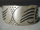 Badger Paw Vintage Native American Navajo Sterling Silver Hand Forged Bracelet-Nativo Arts