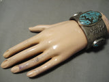 Magnificent San Felipe #8 Turquoise Sterling Silver Bracelet Native American-Nativo Arts