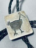 Rare Vintage Spanish/ Native American Navajo Sterling Silver Bolo Signed-Nativo Arts