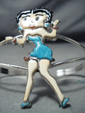 Charming Betty Boop Zuni Turquoise Sterling Silver Bracelet Native American-Nativo Arts