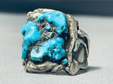 Native American Magnificent Vintage Powerful Turquoise Sterling Silver Ring-Nativo Arts