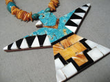 Native American One Of The Best Vintage Santo Domingo Turquoise Thunderbird Necklace-Nativo Arts