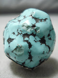 Superior Vintage Native American Navajo Huge Spiderweb Turquoise Sterling Silver Ring-Nativo Arts