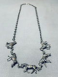 Horse Family Vintage Southwest Sterling Silver Necklace Old-Nativo Arts