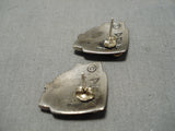 Native American Exceptional Vintage Cherokee 18k Gold David Dean Sterling Silver Earrings-Nativo Arts