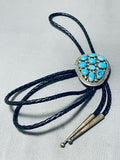 Important Chee Vintage Native American Navajo Turquoise Sterling Silver Bolo Tie-Nativo Arts
