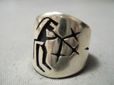 Incredible Vintage Hopi Sterling Silver Ring Native American Old-Nativo Arts