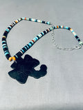 Native American Spectacular Santo Domingo Turquoise Sterling Silver Dragonfly Necklace-Nativo Arts