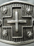 Magnificent Navajo Sterling Silver Cross Bracelet Native American-Nativo Arts