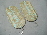One Of The Biggest Ever #8 Turquoise Native American Sterling Silver Earrings-Nativo Arts
