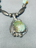 Gasp! Vintage Native American Navajo Royston Turquoise Sterling Silver Necklace-Nativo Arts
