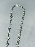Important Heavy 93 Gram Vintage Native American Navajo Sterling Silver Leaf Necklace-Nativo Arts